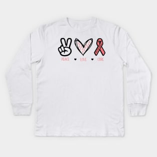 Peace, Love, Cure Kids Long Sleeve T-Shirt